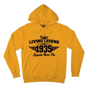 Certified Living Legend Since 1935 Legends Never Die 90th Birthday Hoodie