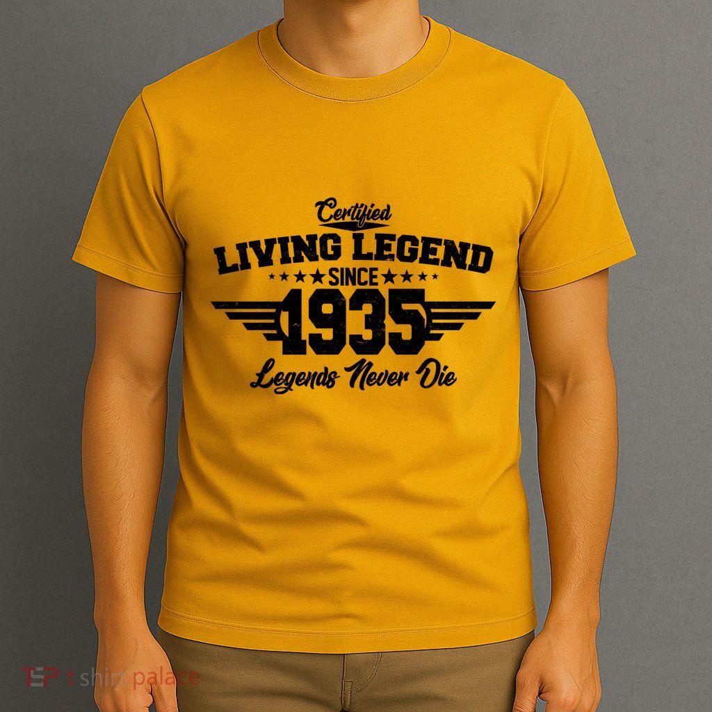 Certified Living Legend Since 1935 Legends Never Die 90th Birthday T-Shirt