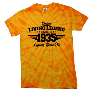 Certified Living Legend Since 1935 Legends Never Die 90th Birthday Tie-Dye T-Shirt