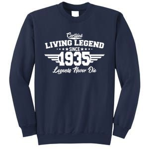 Certified Living Legend Since 1935 Legends Never Die 90th Birthday Sweatshirt