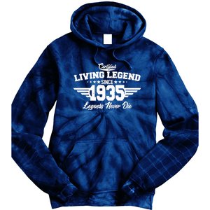 Certified Living Legend Since 1935 Legends Never Die 90th Birthday Tie Dye Hoodie