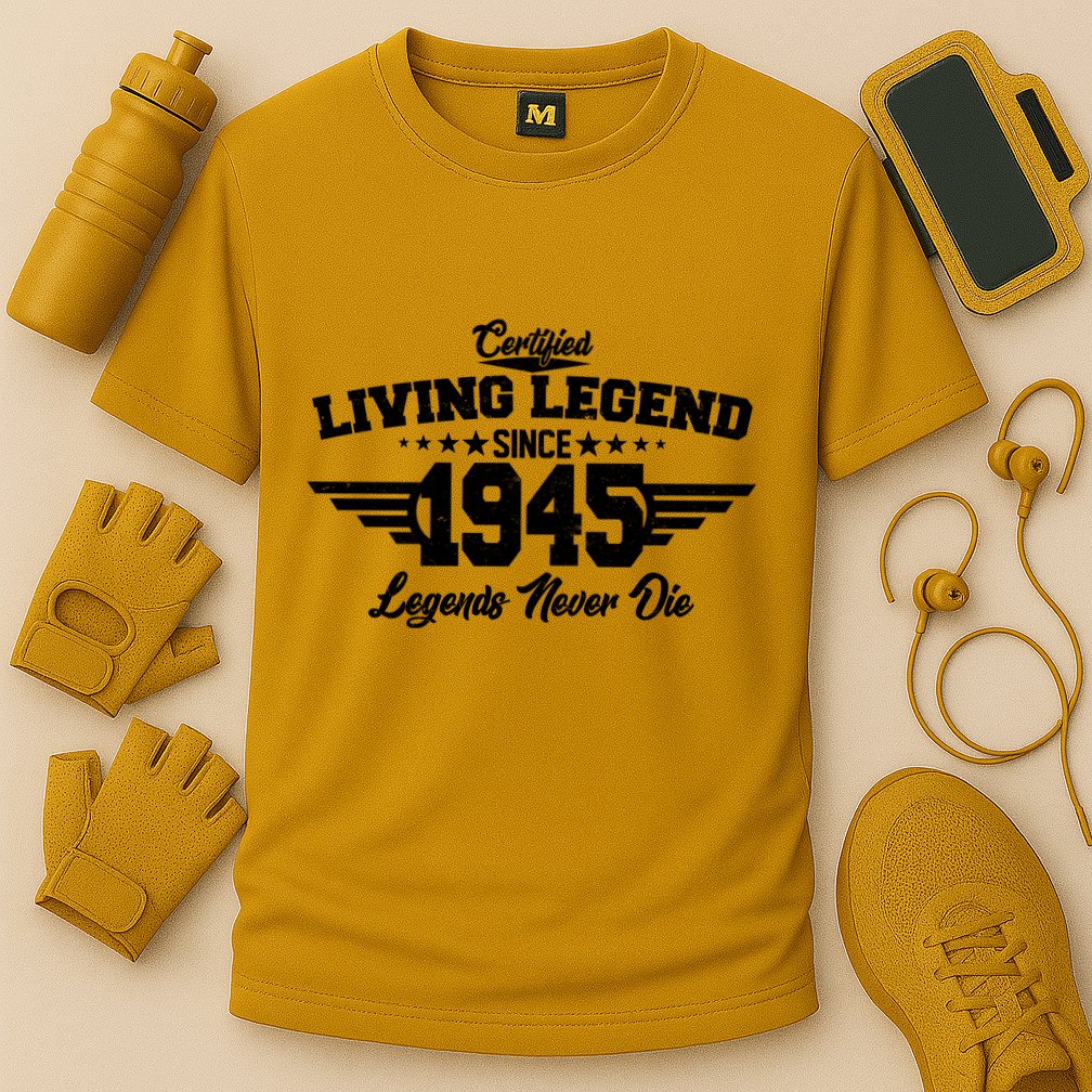 Certified Living Legend Since 1945 Legends Never Die 80th Birthday Cooling Performance Crew T-Shirt