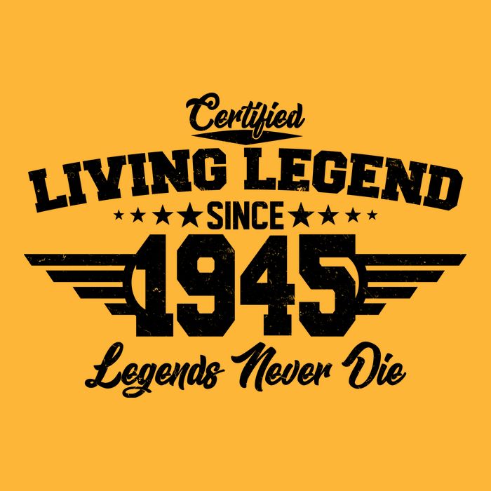 Certified Living Legend Since 1945 Legends Never Die 80th Birthday Cooling Performance Crew T-Shirt