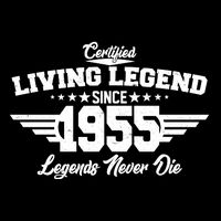 Certified Living Legend Since 1955 Legends Never Die 70th Birthday Flatbill Hat
