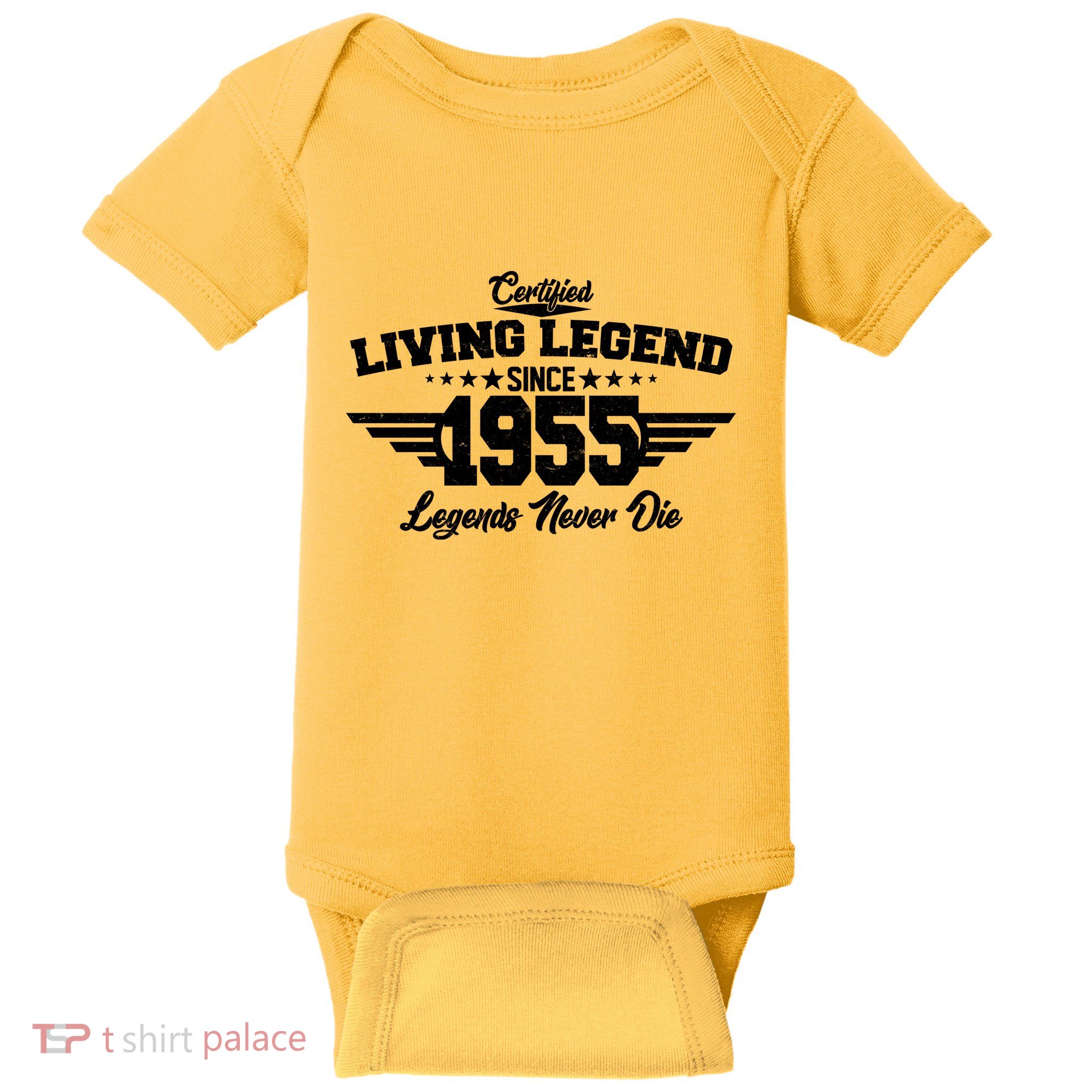 Certified Living Legend Since 1955 Legends Never Die 70th Birthday Baby Bodysuit