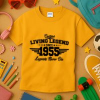 Certified Living Legend Since 1955 Legends Never Die 70th Birthday Kids T-Shirt