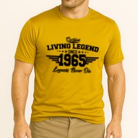 Certified Living Legend Since 1965 Legends Never Die 60th Birthday Cooling Performance Crew T-Shirt