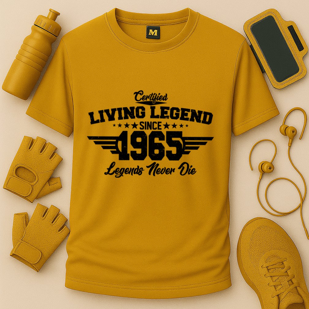 Certified Living Legend Since 1965 Legends Never Die 60th Birthday Cooling Performance Crew T-Shirt