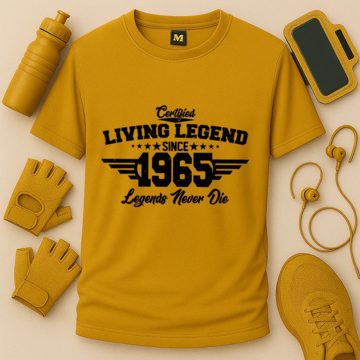 Certified Living Legend Since 1965 Legends Never Die 60th Birthday Cooling Performance Crew T-Shirt
