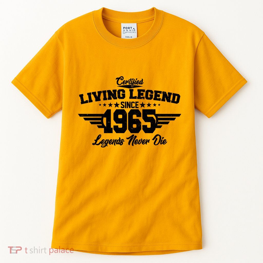 Certified Living Legend Since 1965 Legends Never Die 60th Birthday Tall T-Shirt