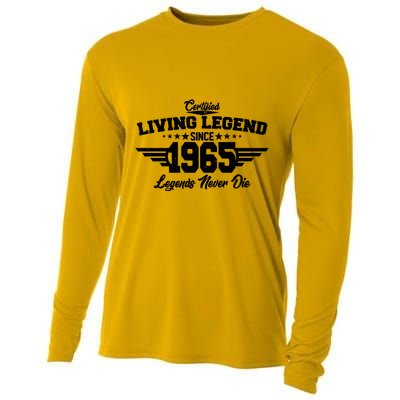 Certified Living Legend Since 1965 Legends Never Die 60th Birthday Cooling Performance Long Sleeve Crew