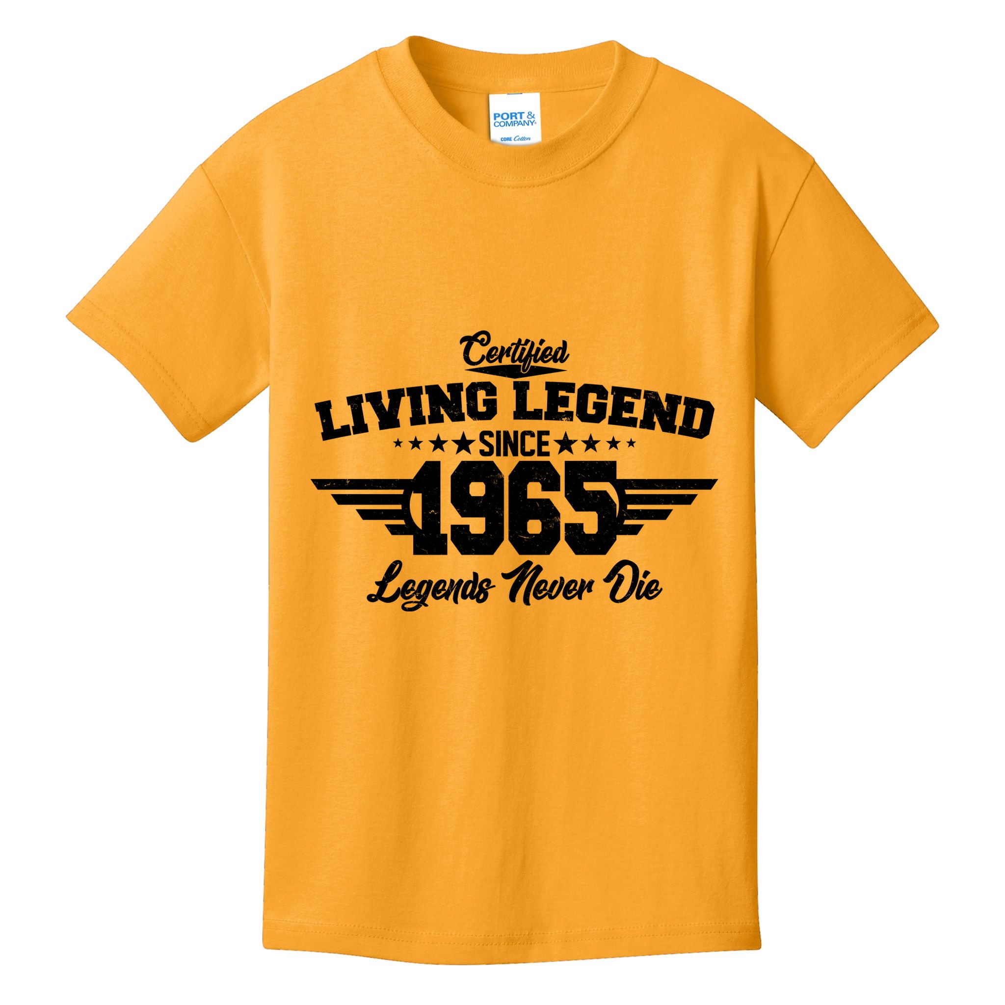 Certified Living Legend Since 1965 Legends Never Die 60th Birthday Kids T-Shirt