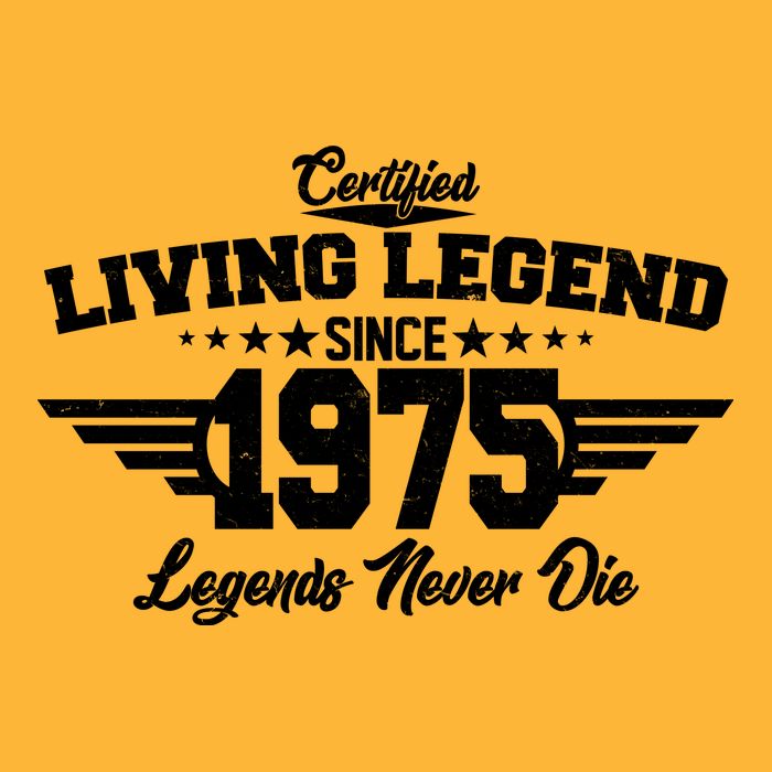 Certified Living Legend Since 1975 Legends Never Die 50th Birthday Performance Shirt