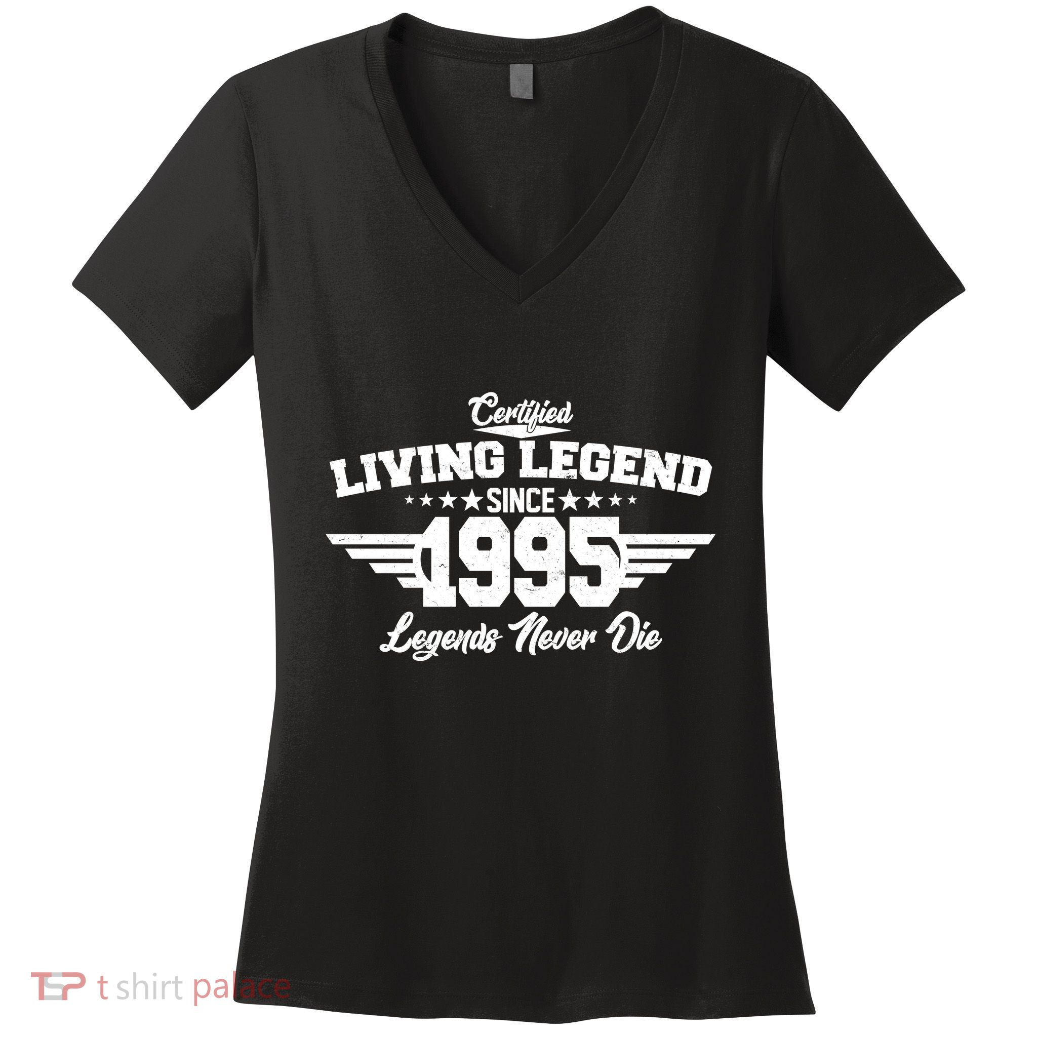 Certified Living Legend Since 1995 Legends Never Die 30th Birthday Women's V-Neck T-Shirt