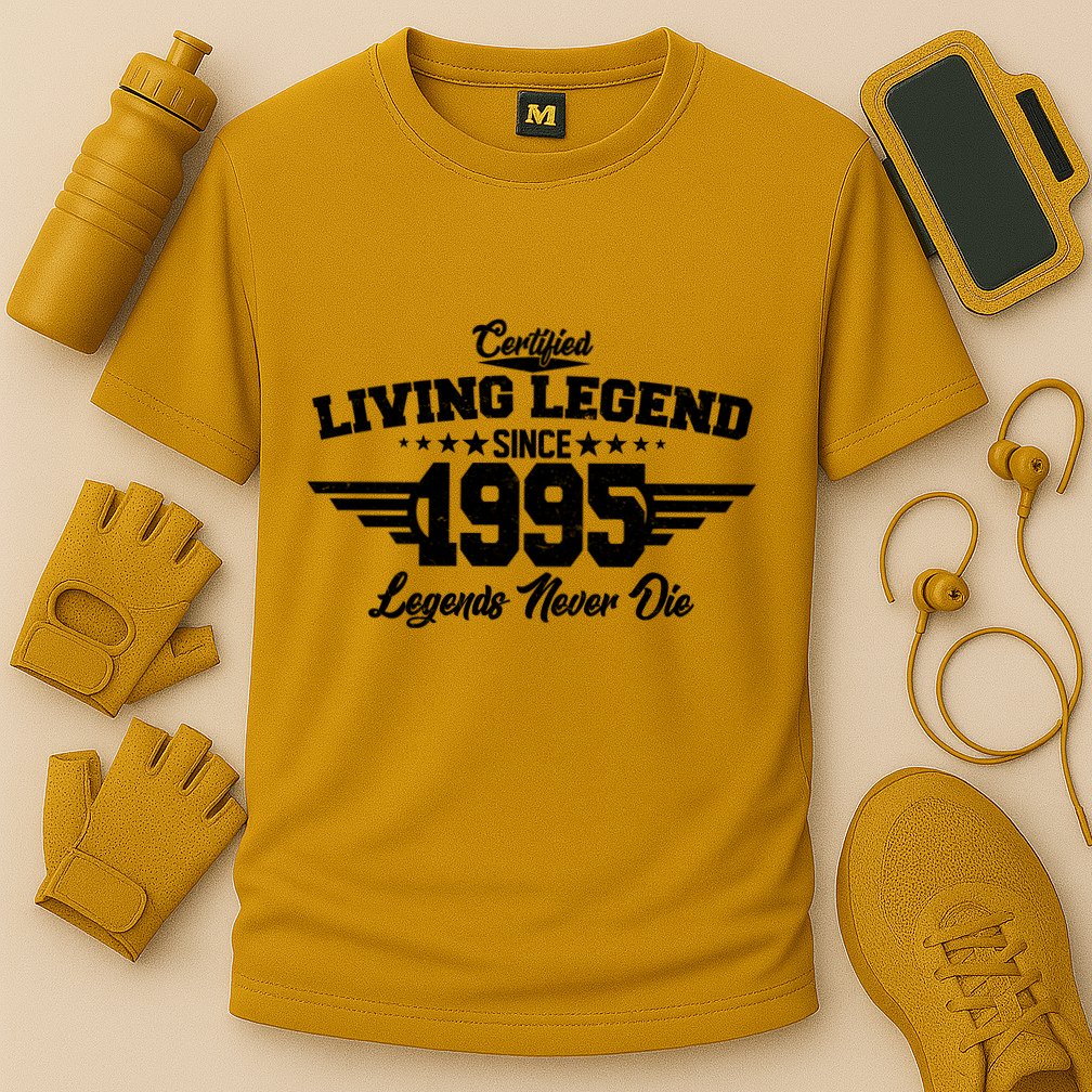 Certified Living Legend Since 1995 Legends Never Die 30th Birthday Cooling Performance Crew T-Shirt