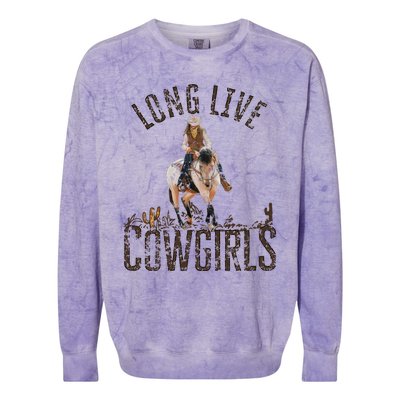 Cowgirls Long Live Wild West Cool Girls Country Girls Women Colorblast Crewneck Sweatshirt