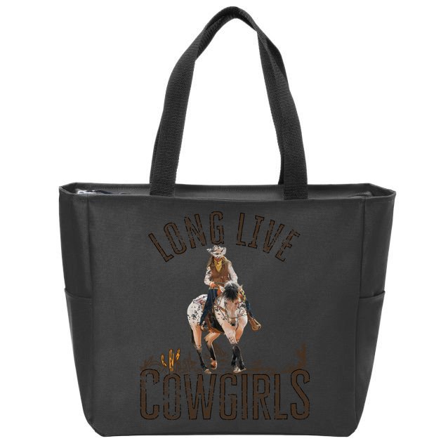 Cowgirls Long Live Wild West Cool Girls Country Girls Women Zip Tote Bag