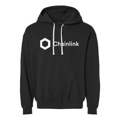 Chainlink LINK Logo, Chainlink Crypto Logo Blockchain DeFi Garment-Dyed Fleece Hoodie