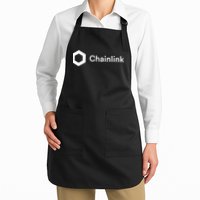 Chainlink LINK Logo, Chainlink Crypto Logo Blockchain DeFi Full-Length Apron With Pockets