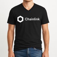 Chainlink LINK Logo, Chainlink Crypto Logo Blockchain DeFi V-Neck T-Shirt