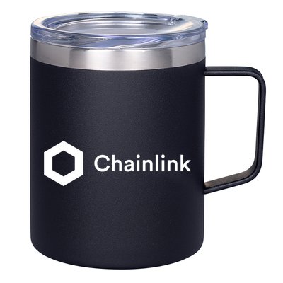 Chainlink LINK Logo, Chainlink Crypto Logo Blockchain DeFi 12oz Stainless Steel Coffee Mug