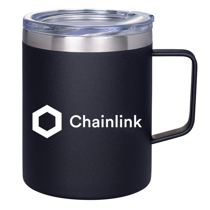 Chainlink LINK Logo, Chainlink Crypto Logo Blockchain DeFi 12oz Stainless Steel Coffee Mug