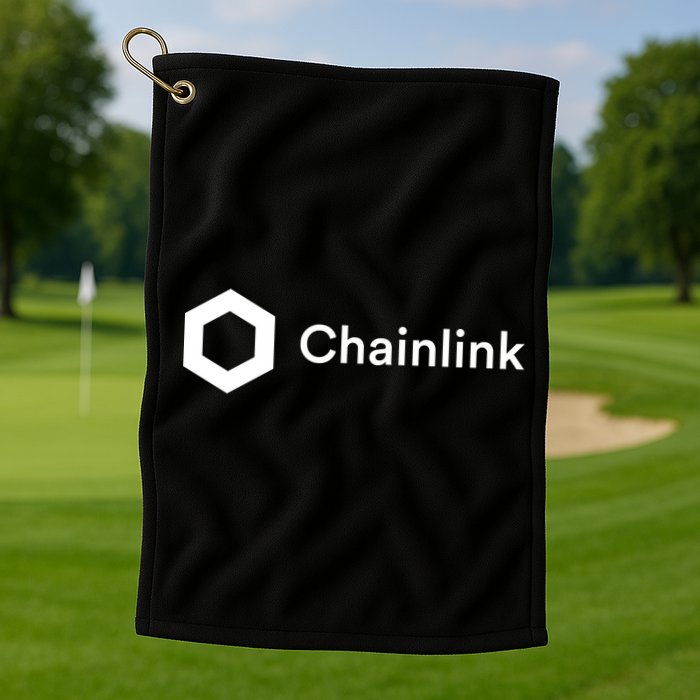 Chainlink LINK Logo, Chainlink Crypto Logo Blockchain DeFi Golf Towel