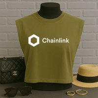 Chainlink LINK Logo, Chainlink Crypto Logo Blockchain DeFi Garment-Dyed Women's Muscle Tee