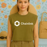 Chainlink LINK Logo, Chainlink Crypto Logo Blockchain DeFi Garment-Dyed Women's Muscle Tee