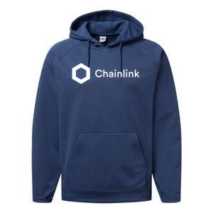 Chainlink LINK Logo, Chainlink Crypto Logo Blockchain DeFi Performance Fleece Hoodie