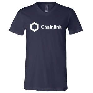 Chainlink LINK Logo, Chainlink Crypto Logo Blockchain DeFi V-Neck T-Shirt