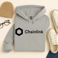 Chainlink LINK Logo, Chainlink Crypto Logo Blockchain DeFi Hoodie