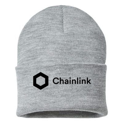 Chainlink LINK Logo, Chainlink Crypto Logo Blockchain DeFi Sustainable Knit Beanie