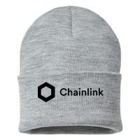 Chainlink LINK Logo, Chainlink Crypto Logo Blockchain DeFi Sustainable Knit Beanie
