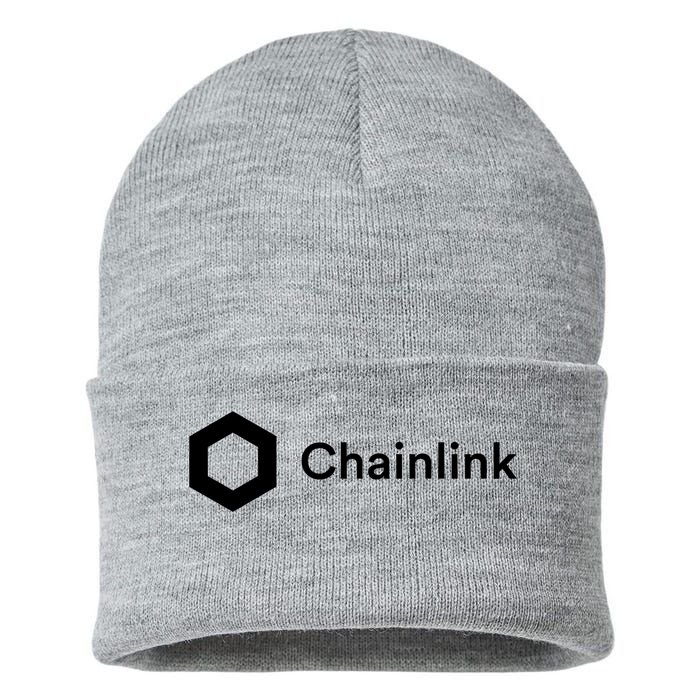Chainlink LINK Logo, Chainlink Crypto Logo Blockchain DeFi Sustainable Knit Beanie