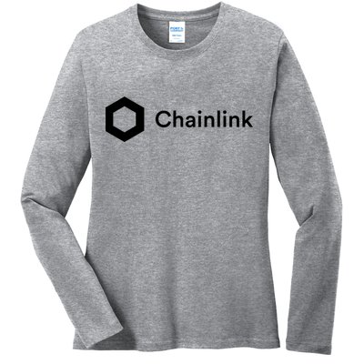 Chainlink LINK Logo, Chainlink Crypto Logo Blockchain DeFi Ladies Long Sleeve Shirt