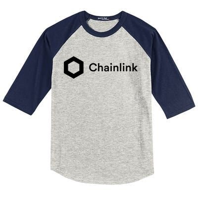 Chainlink LINK Logo, Chainlink Crypto Logo Blockchain DeFi Kids Colorblock Raglan Jersey