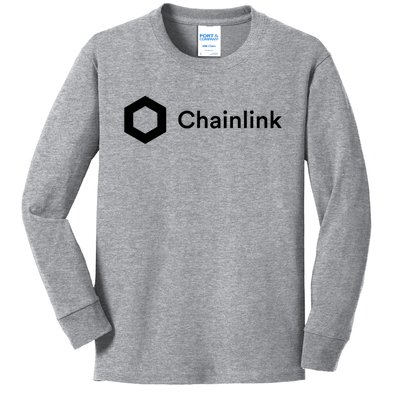 Chainlink LINK Logo, Chainlink Crypto Logo Blockchain DeFi Kids Long Sleeve Shirt