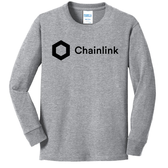 Chainlink LINK Logo, Chainlink Crypto Logo Blockchain DeFi Kids Long Sleeve Shirt