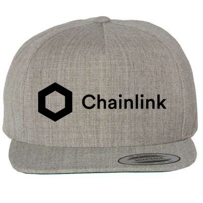 Chainlink LINK Logo, Chainlink Crypto Logo Blockchain DeFi Wool Snapback Cap