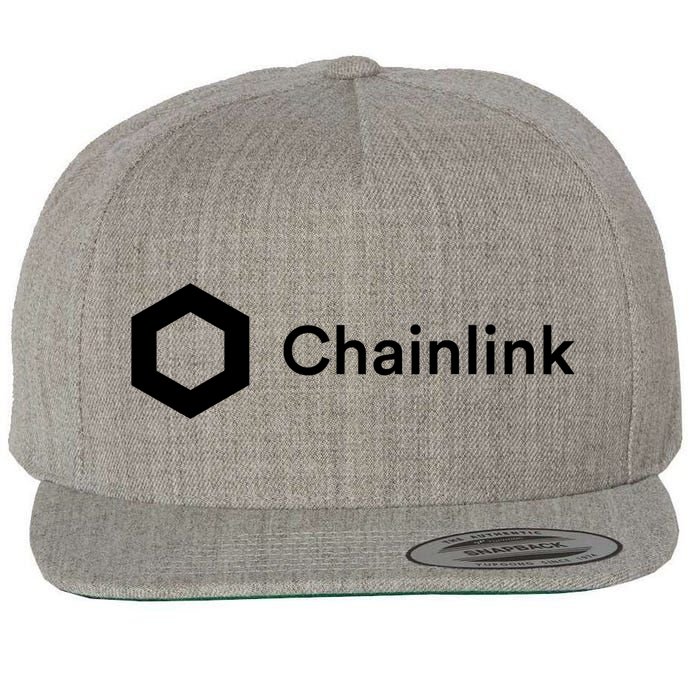 Chainlink LINK Logo, Chainlink Crypto Logo Blockchain DeFi Wool Snapback Cap