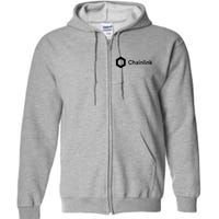 Chainlink LINK Logo, Chainlink Crypto Logo Blockchain DeFi Full Zip Hoodie