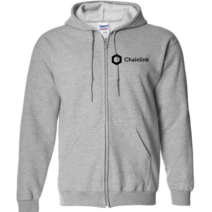 Chainlink LINK Logo, Chainlink Crypto Logo Blockchain DeFi Full Zip Hoodie