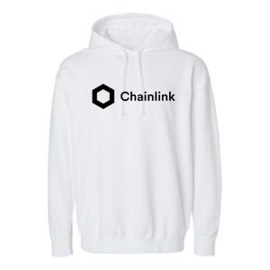 Chainlink LINK Logo, Chainlink Crypto Logo Blockchain DeFi Garment-Dyed Fleece Hoodie