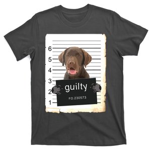 Chocolate Lab Labrador Dog Mug Shot Bad Dog T-Shirt