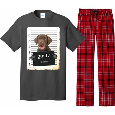 Chocolate Lab Labrador Dog Mug Shot Bad Dog Pajama Set