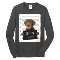 Chocolate Lab Labrador Dog Mug Shot Bad Dog Tall Long Sleeve T-Shirt