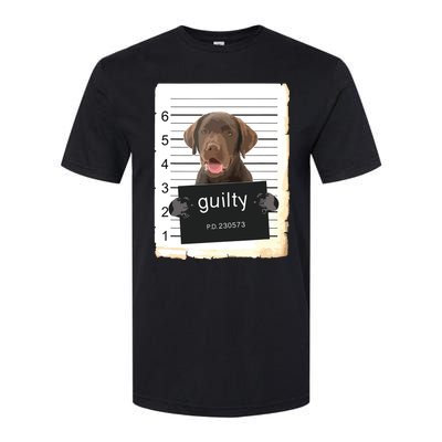 Chocolate Lab Labrador Dog Mug Shot Bad Dog Softstyle® CVC T-Shirt