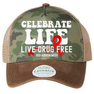 Celebrate Life Live Drug Free Red Ribbon Week Legacy Tie Dye Trucker Hat