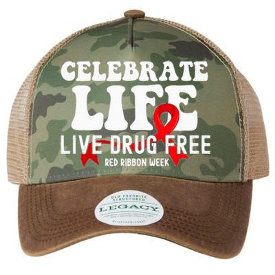 Celebrate Life Live Drug Free Red Ribbon Week Legacy Tie Dye Trucker Hat